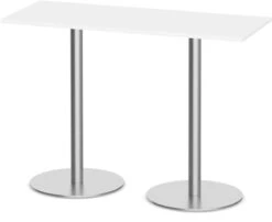 Classic Bistro Meeting Table 24" X 60" With Brushed Metal Base - White