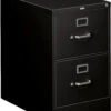 HON 310 Series Vertical Filing Cabinet - 2 Drawer In Black For Legal Files