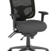 CoolMesh Pro Executive Mid Back Chair - Grey Fabric With Titanium Base