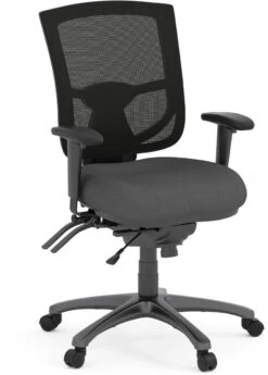 CoolMesh Pro Executive Mid Back Chair - Grey Fabric With Titanium Base