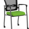 Spice! Stackable Mesh Guest Chair - Green With Casters