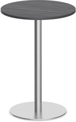 Classic Round Bistro Table 36" With Round Brushed Metal Base - Newport Grey