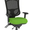 CoolMesh Pro Executive High Back Chair - Green Fabric With Titanium Base And Headrest