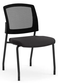 Aero Stackable Guest Chair Without Arms - Black Fabric