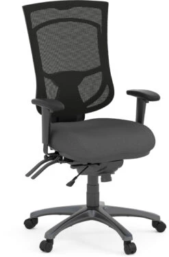 CoolMesh Pro Executive High Back Chair - Grey Fabric With Titanium Base