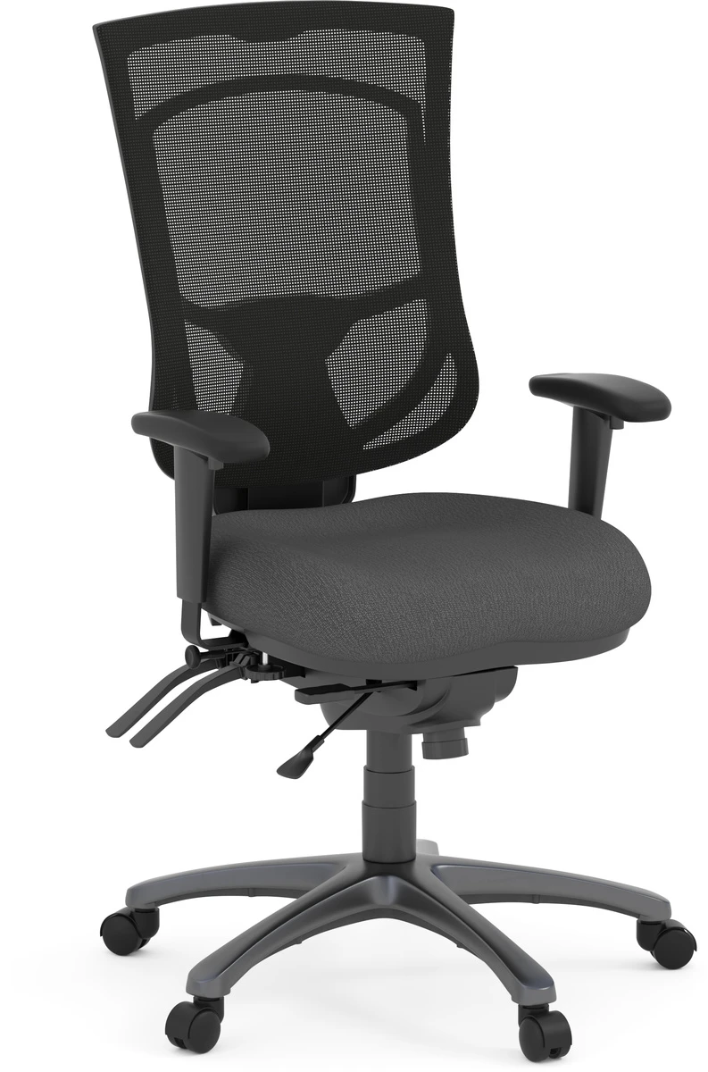 CoolMesh Pro Executive High Back Chair - Grey Fabric With Titanium Base