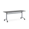 Flip Top Table With Square-Edge Top 30" X 60" - Newport Grey Top With Silver Base