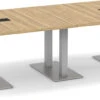 Classic Racetrack Conference Table 10 Ft With Palmer Brushed Double Base - Aspen