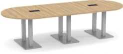 Classic Racetrack Conference Table 10 Ft With Palmer Brushed Double Base - Aspen