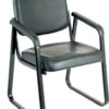 Ashton Sled Base Guest Chair - Black Antimicrobial Vinyl