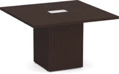Classic Square-Edge Conference Table 4 Ft With Cube Base - Espresso