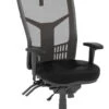 CoolMesh Executive High Back Chair - Black Leather With Titanium Base