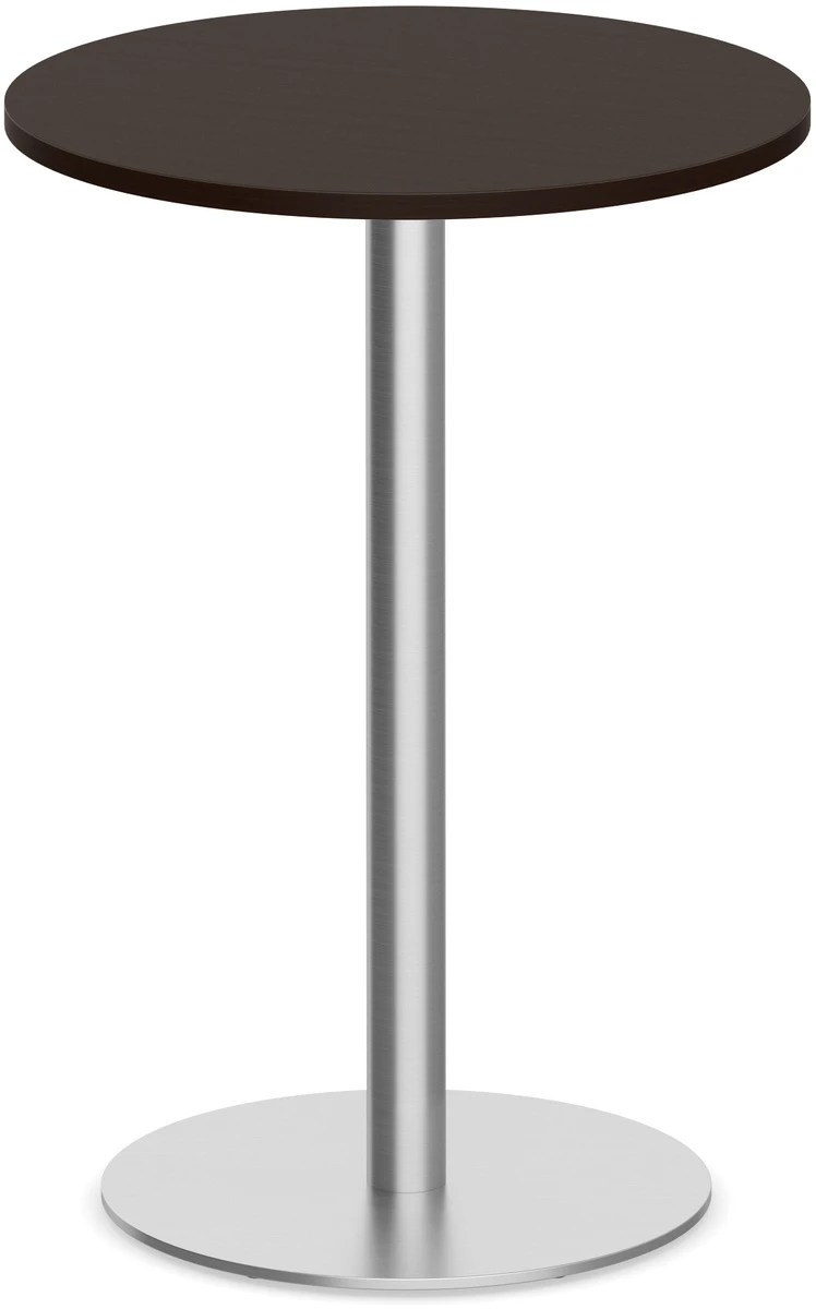 Classic Round Bistro Table 36" With Round Brushed Metal Base - Espresso