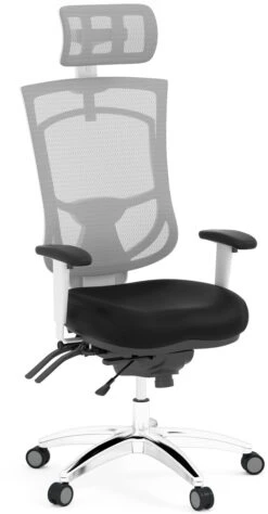 CoolMesh Pro Plus Executive High Back Chair - Black Leather With Headrest