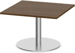 Classic Square End Table 30" With Round Brush Metal Base - Modern Walnut