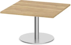 Classic Square End Table 36" With Round Brush Metal Base - Aspen
