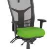 CoolMesh Executive High Back Chair - Green Fabric With Titanium Base And Headrest