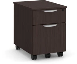 Locking Mobile Box/File Pedestal - Espresso