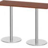 Classic Bistro Meeting Table 24" X 60" With Brushed Metal Base - Cherry