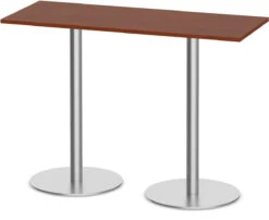 Classic Bistro Meeting Table 24" X 60" With Brushed Metal Base - Cherry