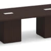 Classic Square-Edge Conference Table 16 Ft With Cube Base - Espresso