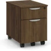 Locking Mobile Box/File Pedestal - Modern Walnut