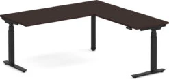 Enhance Electric Height-Adjustable L-Shape Desk 72" X 72" - Espresso With Black Base