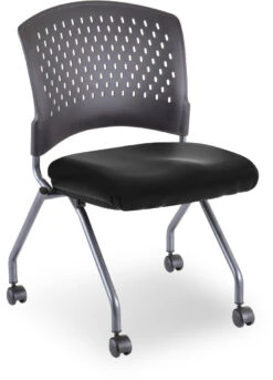 Agenda II Nesting Chair Without Arms - Black Antimicrobial Vinyl