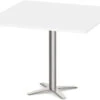 Classic Square Meeting Table 42" With Cross Brushed Metal Base -White