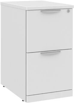 Classic Locking Mobile Pedestals - 2 Drawer In White