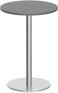 Classic Round Bistro Table 30" With Round Brushed Metal Base - Newport Grey