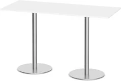 Classic Bistro Meeting Table 30" X 72" With Brushed Metal Base - White