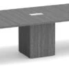 Classic Square-Edge Conference Table 12 Ft With Cube Base - Newport Grey