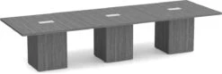 Classic Square-Edge Conference Table 12 Ft With Cube Base - Newport Grey