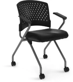Agenda II Nesting Chair - Black Antimicrobial Vinyl