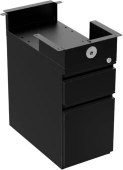 Narrow Pedestal With USB Plug - Black