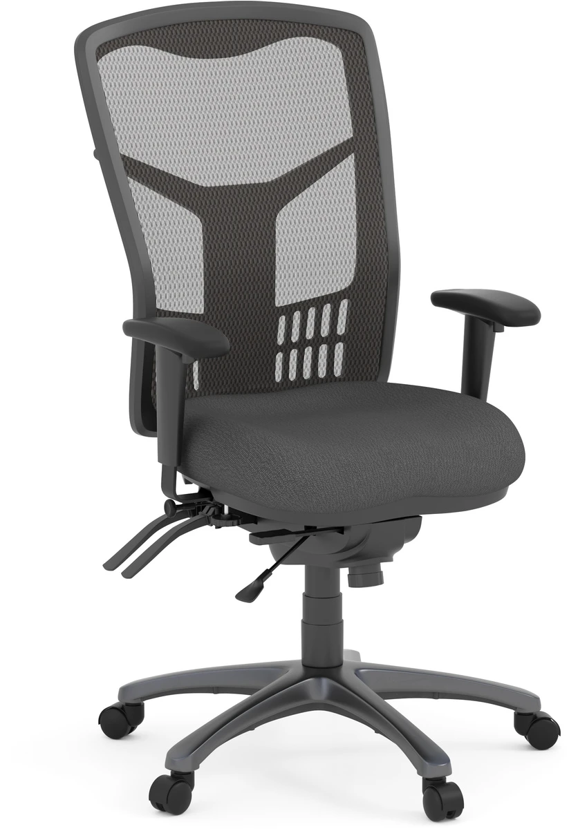CoolMesh Executive High Back Chair - Grey Fabric With Titanium Base