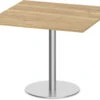 Classic Square Meeting Table 42" With Round Brushed Metal Base -Aspen