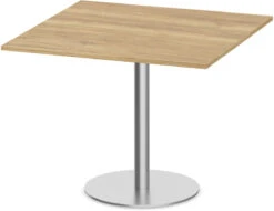 Classic Square Meeting Table 42" With Round Brushed Metal Base -Aspen