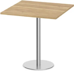 Classic Square Bistro Table 42" With Round Brushed Metal Base - Aspen