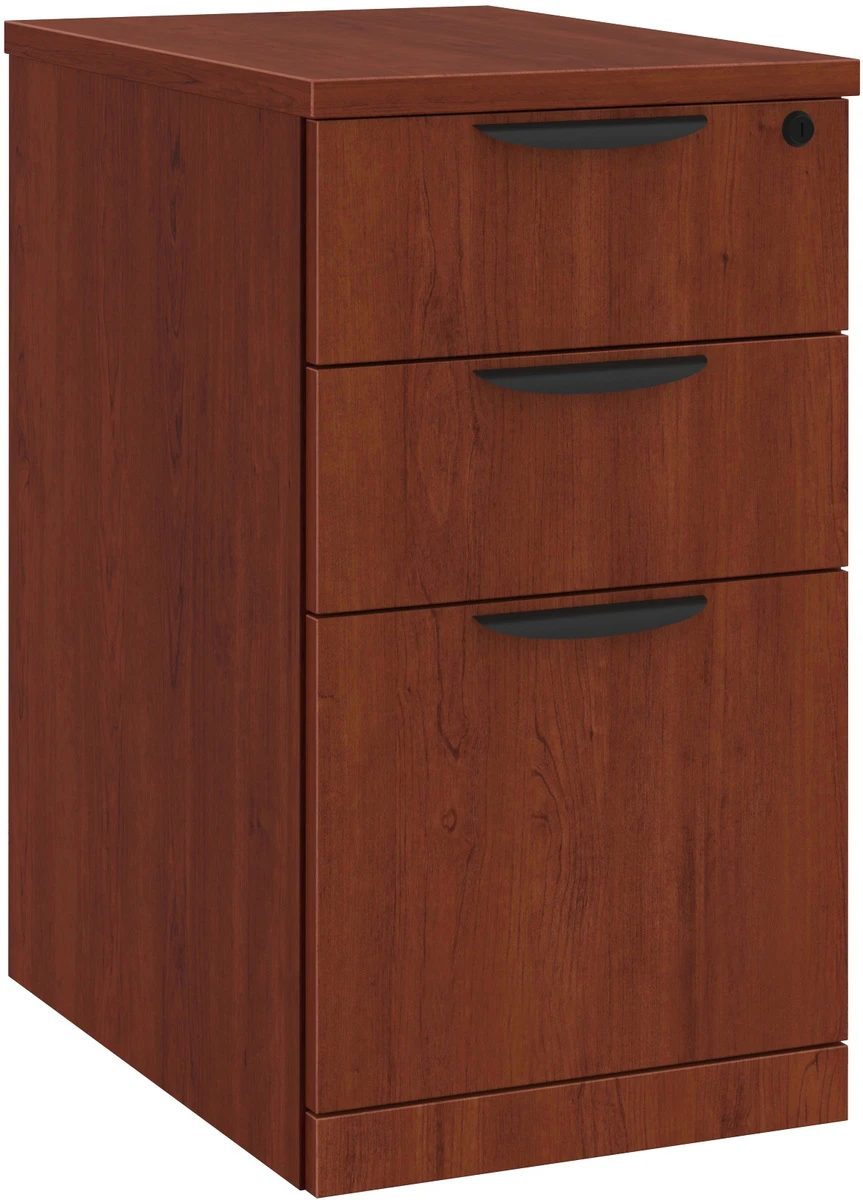 Classic Locking Mobile Pedestals - 3 Drawer In Cherry