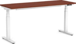 Enhance Electric Height-Adjustable Desk 24" X 72" - Cherry With White Base
