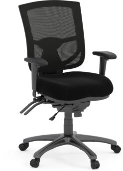 CoolMesh Pro Executive Mid Back Chair - Black Fabric With Titanium Base