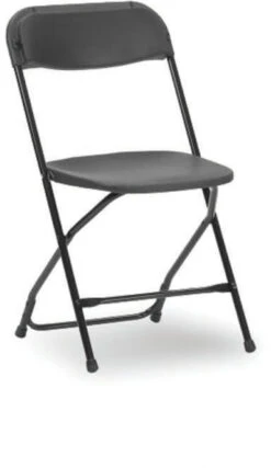 Polypropylene Plastic Folding Chair - Charcoal/Black