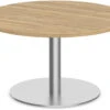 Classic Round End Table 36" With Round Brushed Metal Base - Aspen