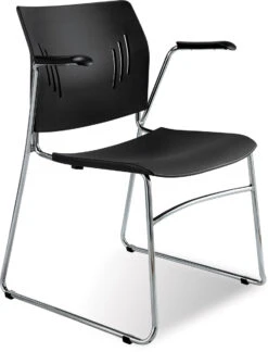 Tela Guest Chair With Arms - Black