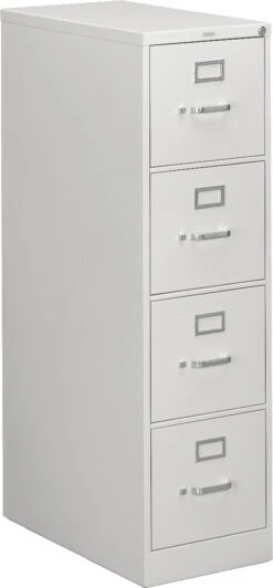 HON 310 Series Vertical Filing Cabinet - 4 Drawer In Grey For Letter Files