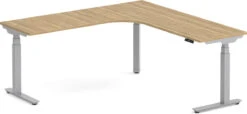 Enhance Electric Height-Adjustable L-Shape Desk With Left Radiused Corner 72" X 72" - Aspen With Silver Base