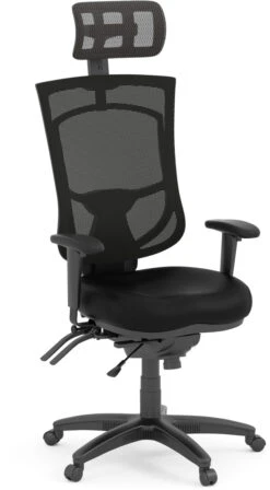 CoolMesh Pro Executive High Back Chair - Grey Fabric With Headrest