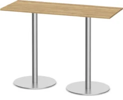 Classic Bistro Meeting Table 24" X 60" With Brushed Metal Base - Aspen